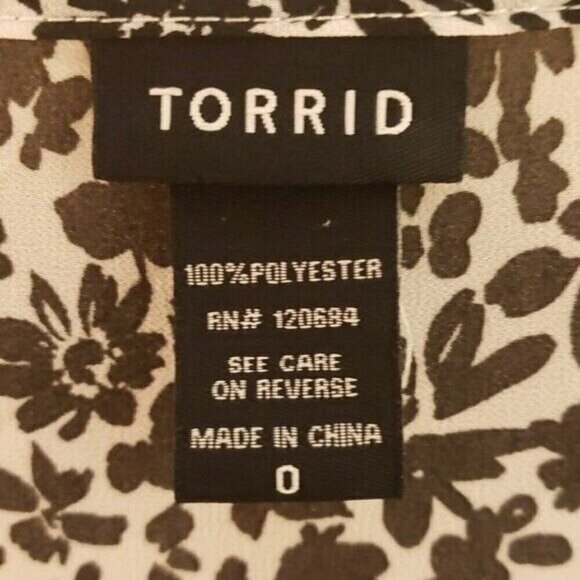 Torrid Black White Floral High Low Sleeveless Top 0X - Picture 5 of 7